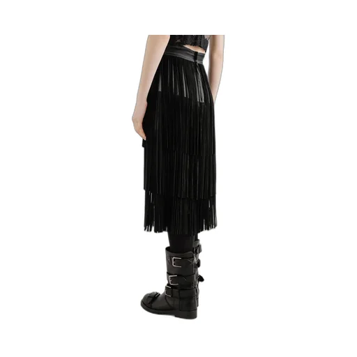Gathered Waist Midi Skirt