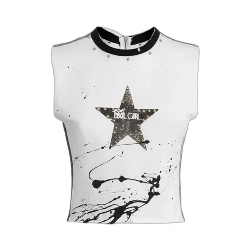 Printed Jersey Sleeveless T-Shirt