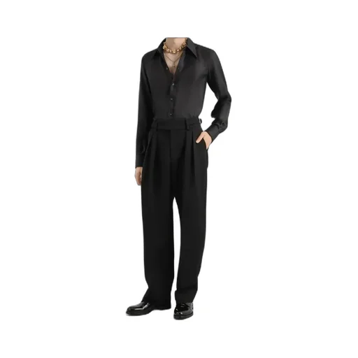 Pleated Gabardine Trousers