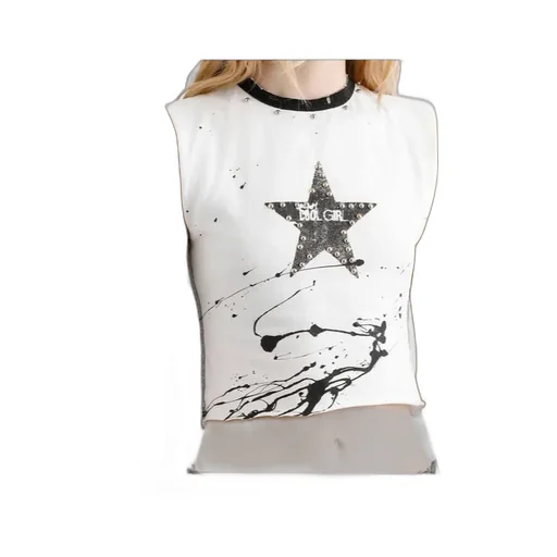 Printed Jersey Sleeveless T-Shirt