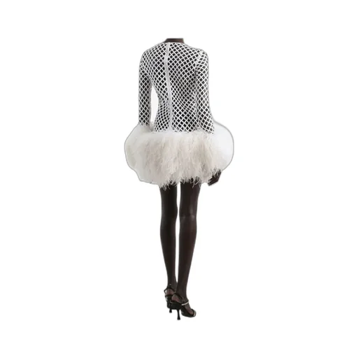 Sequin Embellished Mini Mesh Dress