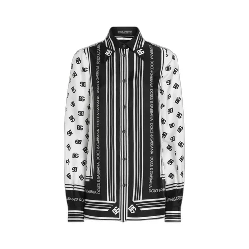 Dolce & Gabbana All-Over Dg Logo Printed Twill Shirt
