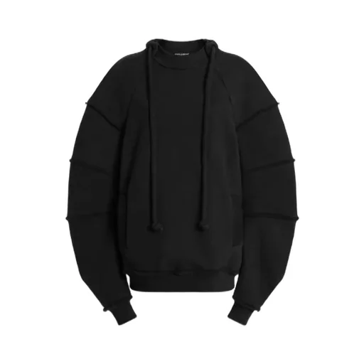 Ruffled-Sleeve Drawstring Sweatshirt