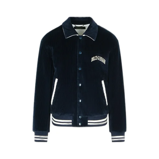 Logo Detailed Corduroy Bomber Jacket