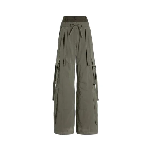 Drawstring Wide-Leg Cargo Pants