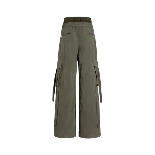 Drawstring Wide-Leg Cargo Pants