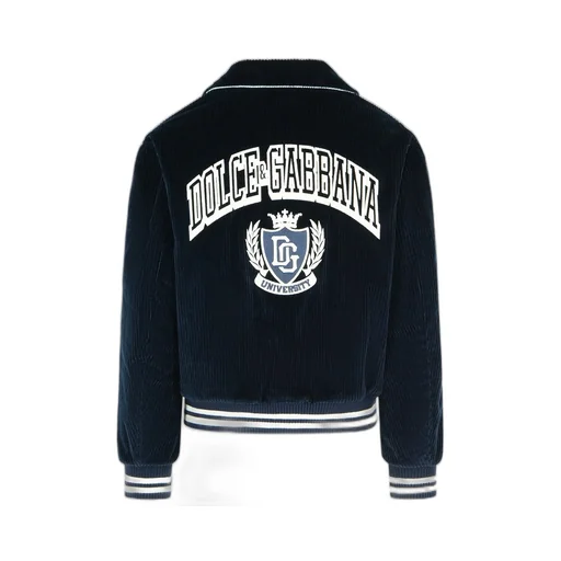 Logo Detailed Corduroy Bomber Jacket