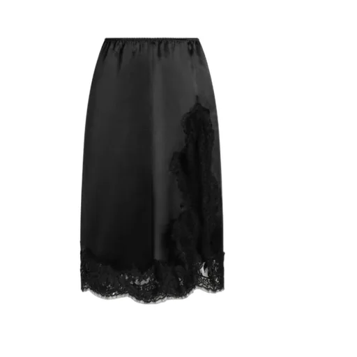 A-Line Satin Midi Skirt