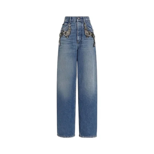 Embellished Low-Waist Jeans