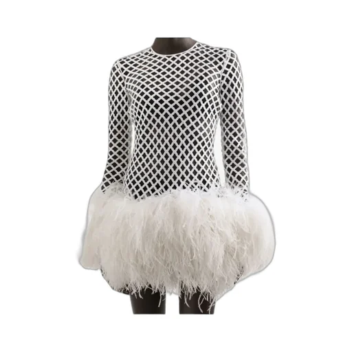 Sequin Embellished Mini Mesh Dress