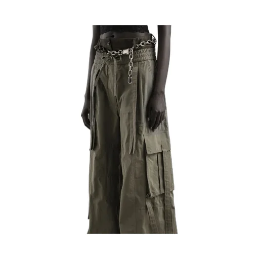Drawstring Wide-Leg Cargo Pants