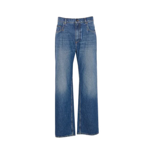 Logo Plaque Straight Leg Jeans
