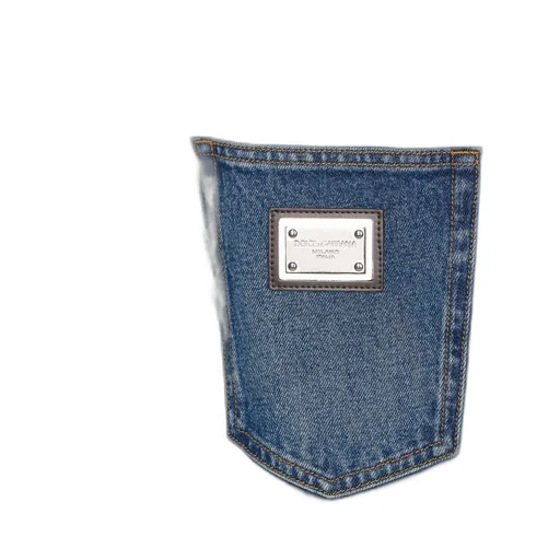 Logo Plaque Straight Leg Jeans