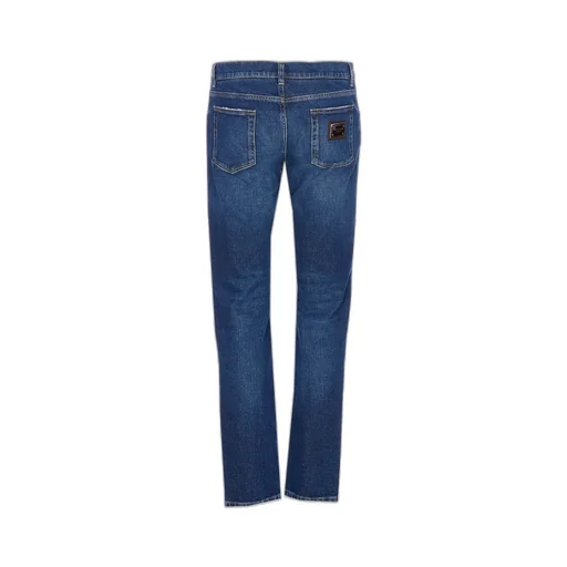 Logo Plaque Straight Leg Jeans