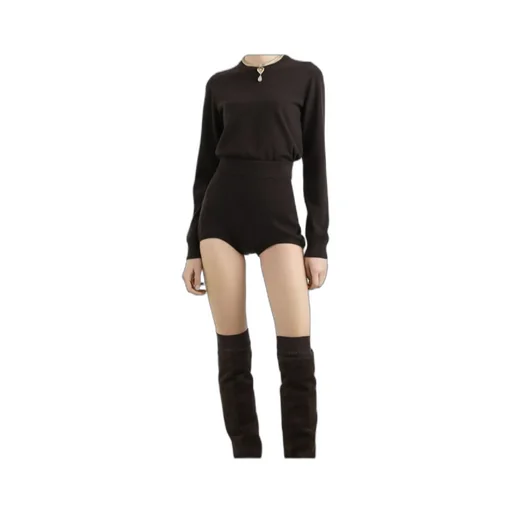 Cropped Round-Neck Sweater