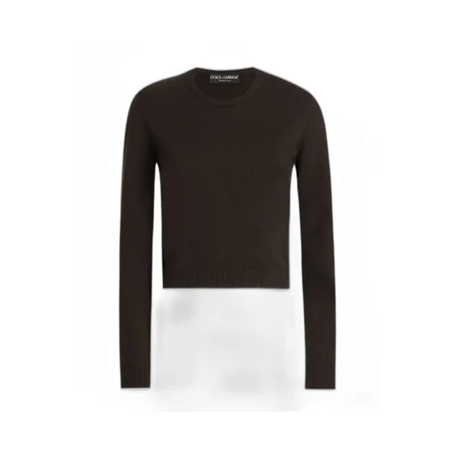 Cropped Round-Neck Sweater