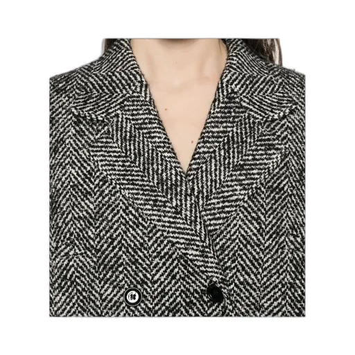 Herringbone Double-Breasted Coat