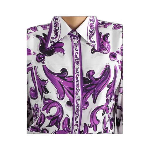 Majolica-Print Silk Shirt