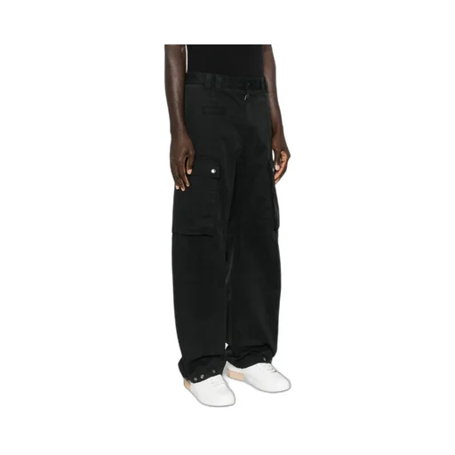 Cargo-Pocket Button-Fastening Trousers