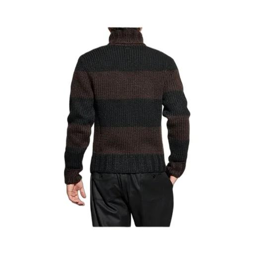 Roll-Neck Striped Knit Jumper
