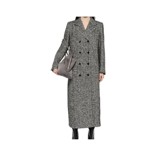Herringbone Double-Breasted Coat
