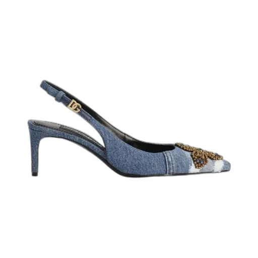 60Mm Embellished Denim Pumps
