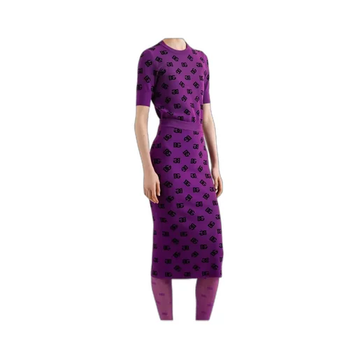 Logo-Motif Midi Skirt