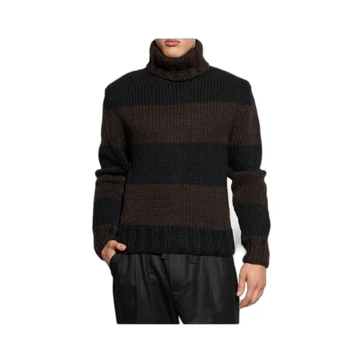 Roll-Neck Striped Knit Jumper