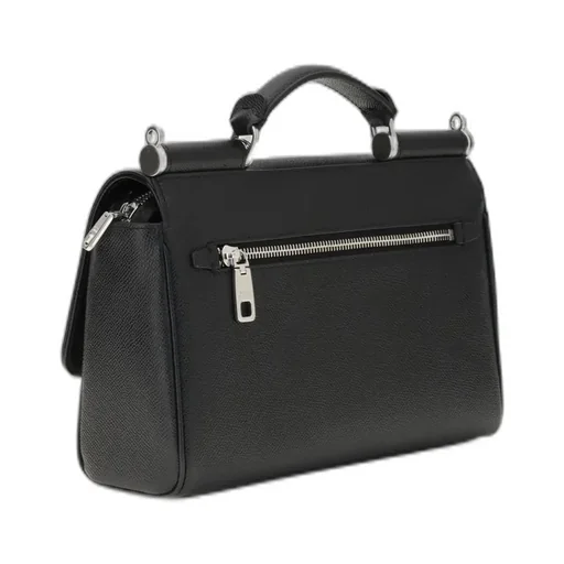 Top-Handle Leather Tote Bag