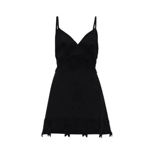 Floral Embroidered Mini Strap Dress