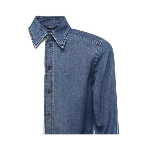 Logo Plaque Denim Shirt