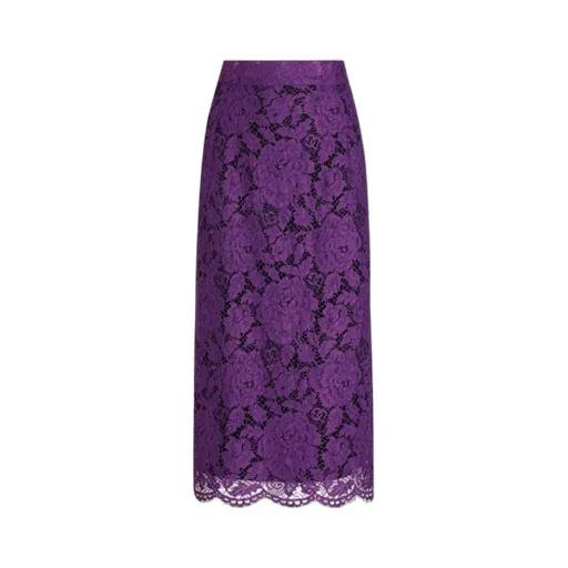 Lace-Detailing Midi Skirt
