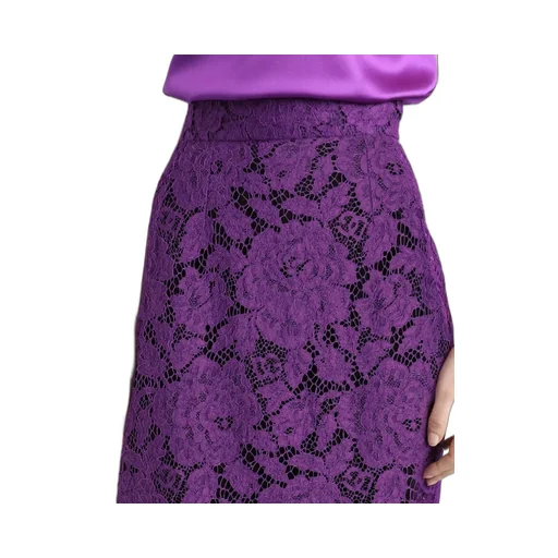 Lace-Detailing Midi Skirt