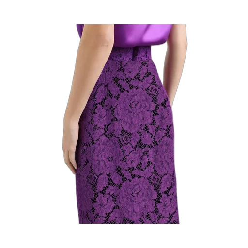 Lace-Detailing Midi Skirt