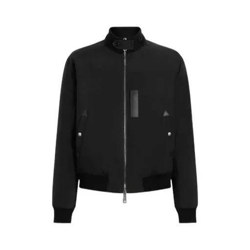 Leather-Trimmed Bomber Jacket