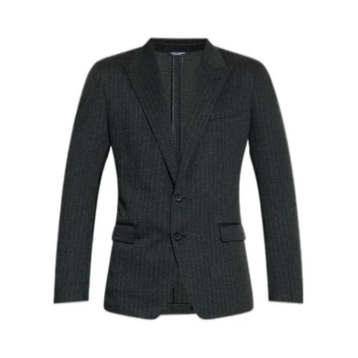 Pinstriped Single-Breasted Blazer
