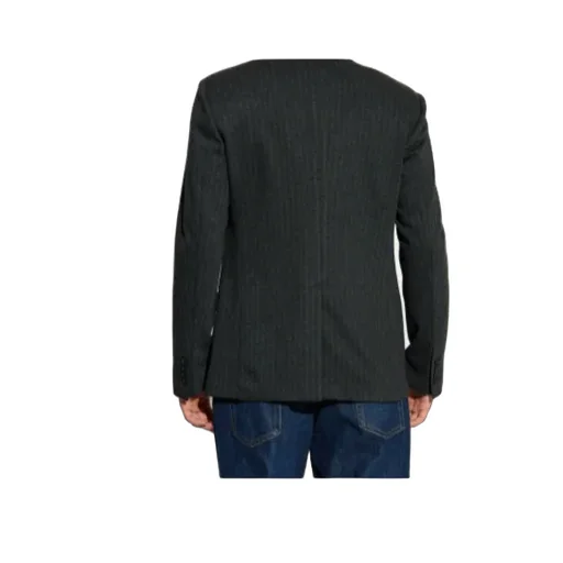Pinstriped Single-Breasted Blazer