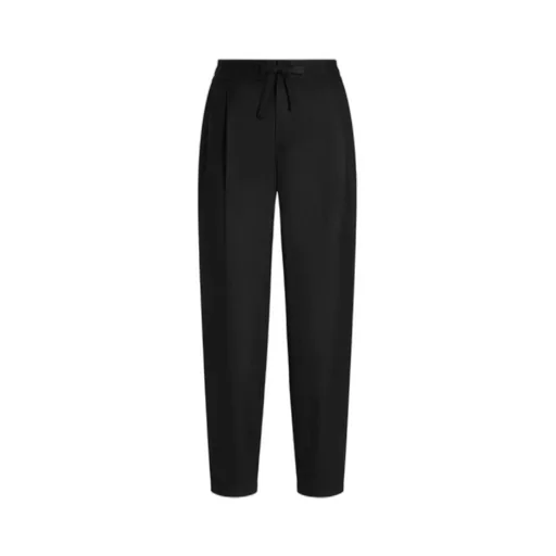 Pleated Drawstring Flannel Trousers