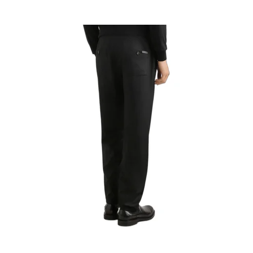 Pleated Drawstring Flannel Trousers