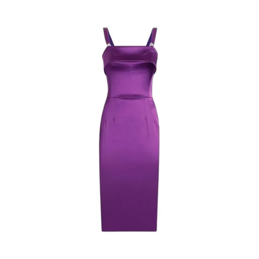 Folded Edge Sleeveless Midi Dress