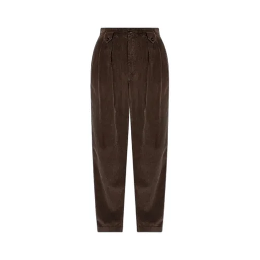Pleated Corduroy Regular Trousers
