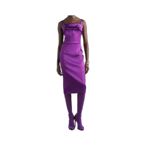 Folded Edge Sleeveless Midi Dress