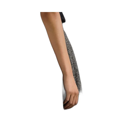 Herringbone Flared Midi Skirt