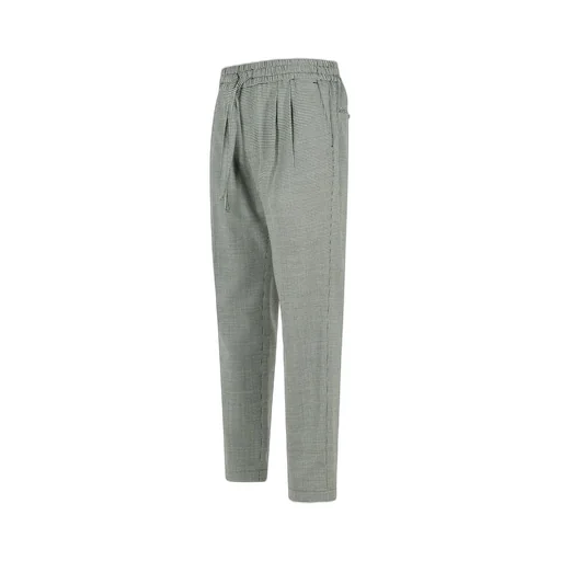 Houndstooth Pleat-Detail Trousers