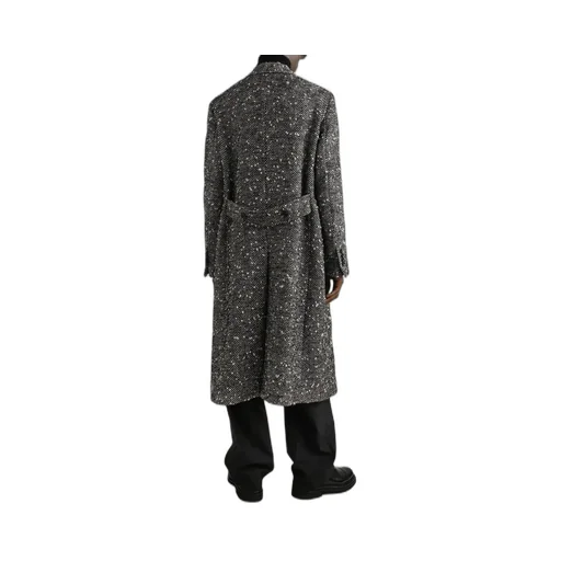 Single-Breasted Herringbone Coat