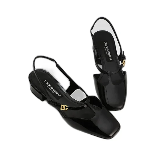 Logo Plaque Slingback Pumps