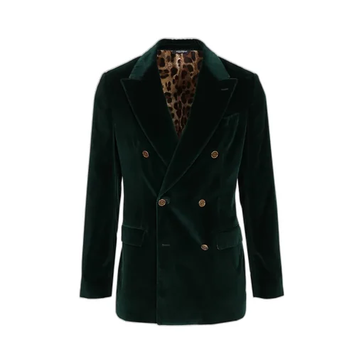 Velvet Double-Breasted Blazer