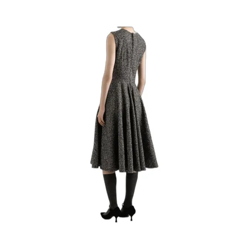 Pleat-Detail Midi Dress