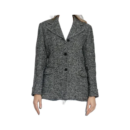 Flap-Pockets Tweed Jacket