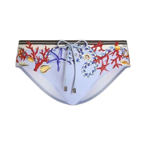 Shell-Print Swimming Trunks